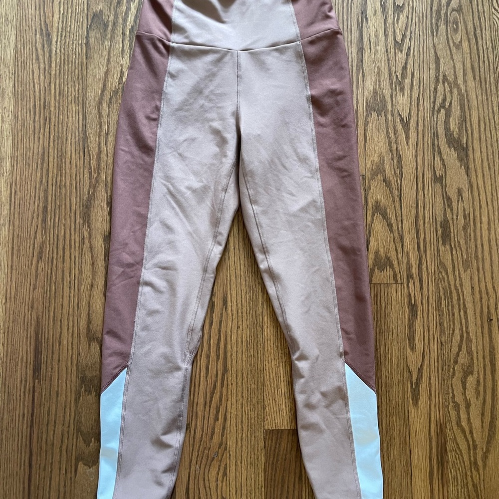 Your Personal Best Leggings Racing Stripe Mauve Pink Size Medium